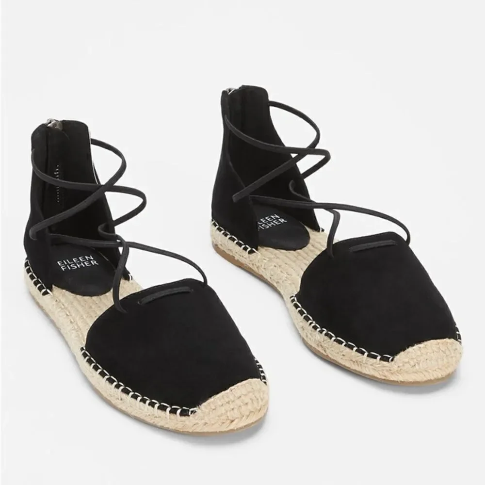 Eileen Fisher | Lace Leather Espadrille